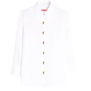 Vilagallo White Embroidered Ice Cream Shirt